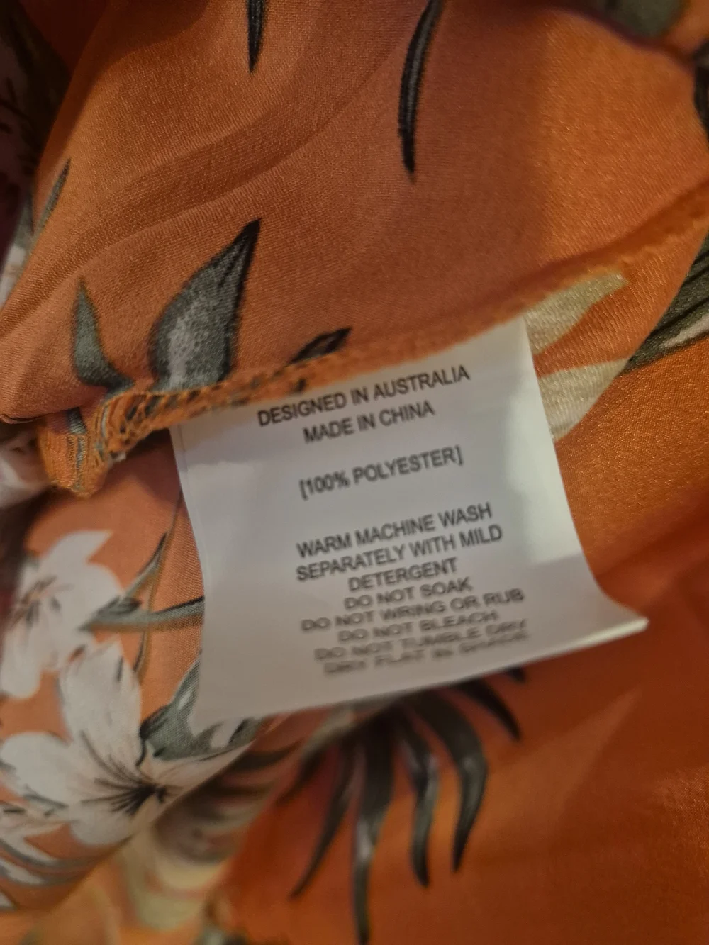 Orange Tropical Floral Slip Midi Dress - Lightweight Summer Dress - Picture 9 of 9